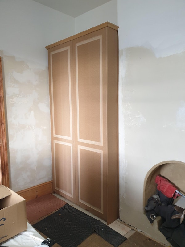 Raw MDF routed Swing Doors robe