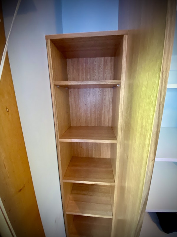 Solid timber shelf unit